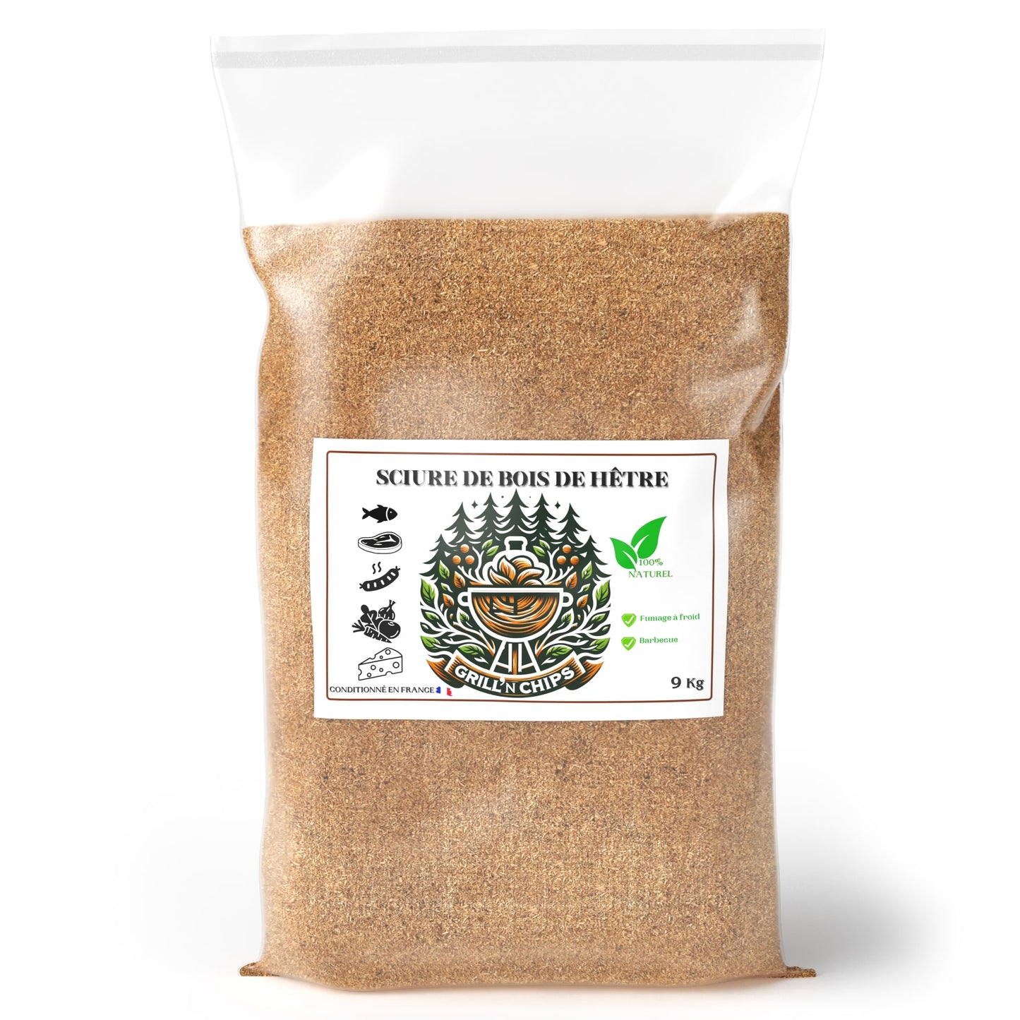 Sachet 9KG de sciure de bois de hêtre